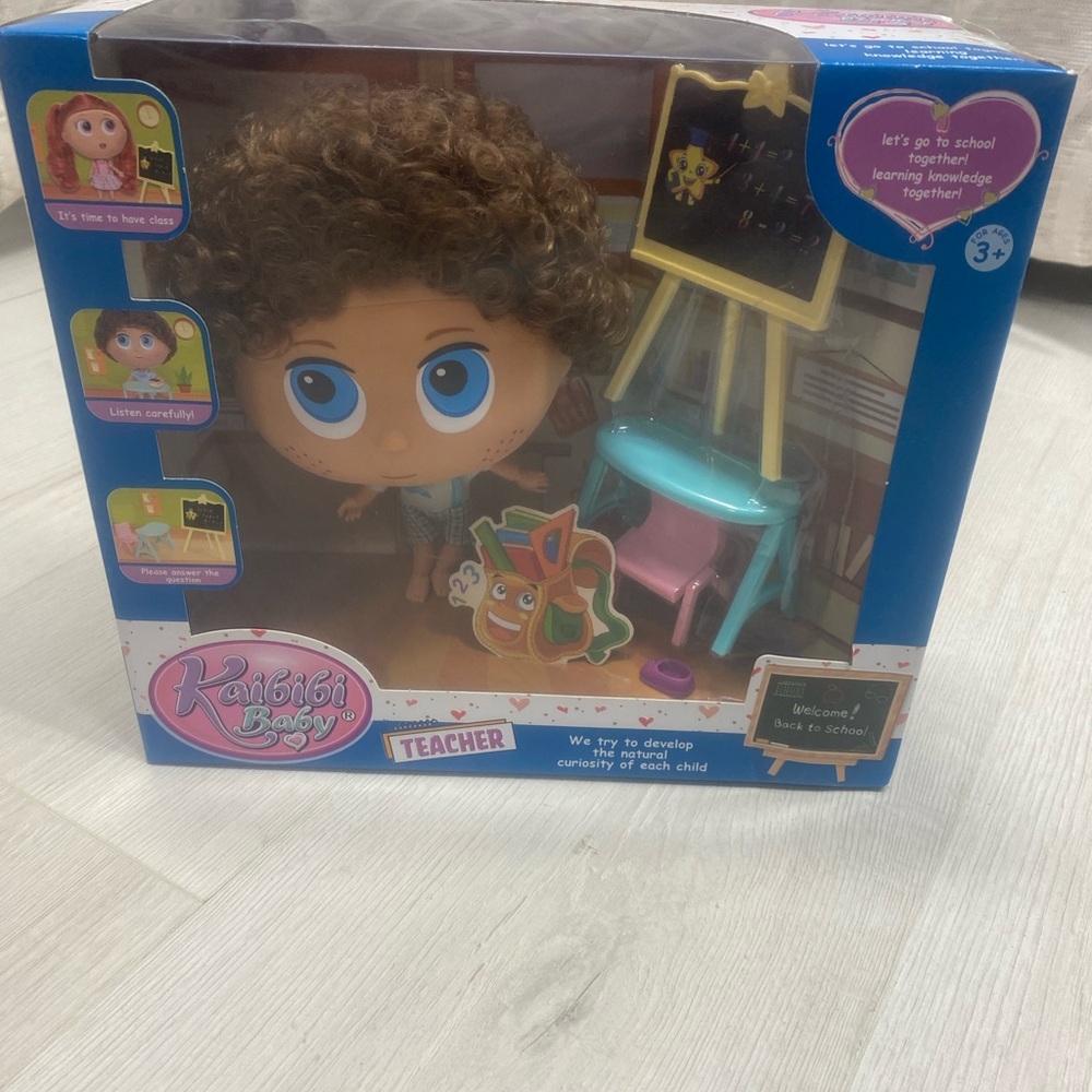 Teacher Playset with Blue and Pink Classroom Accessories